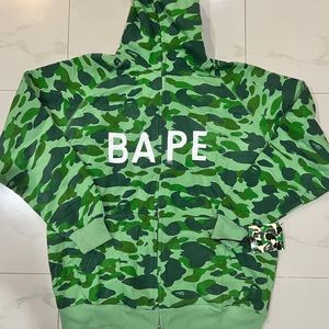 Bathing Ape A Bape Green Camo Hoodie Size XXXL Vintage 2005